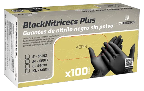 Diamanticecs Negro PF  - Guantes de nitrilo textura diamantada