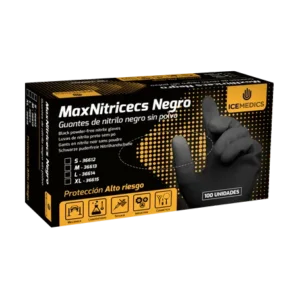MaxNitricecs Negro - Guantes de Nitrilo super reforzado