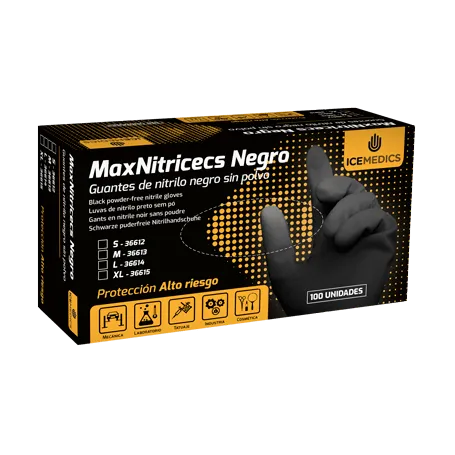 MAXNITRICECS MaxNitricecs Negro - Guantes de Nitrilo super reforzado