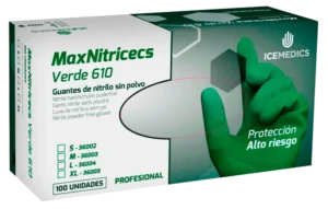 MaxNitricecs Verde - Guantes de Nitrilo super reforzado