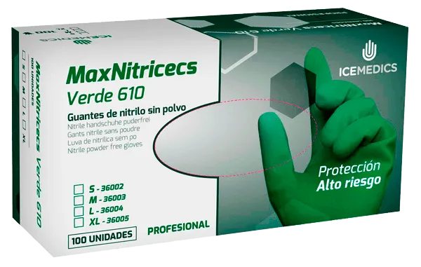 maxNitricecs_verde_3d MaxNitricecs Verde - Guantes de Nitrilo super reforzado